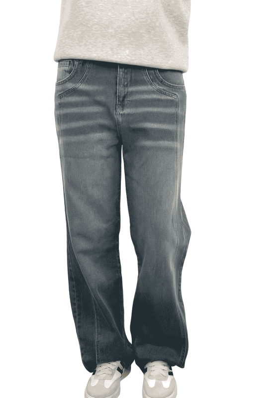 بنطلون جينز وايد ليج