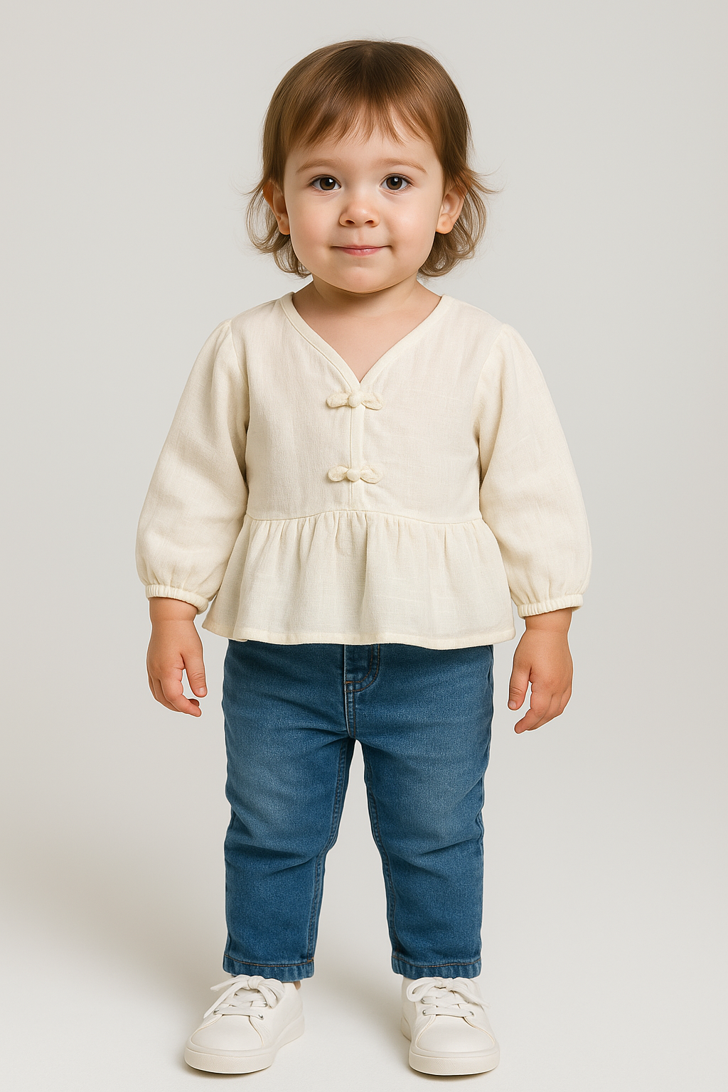 بلوزه بيبي بناتى كتان 4081 AMB