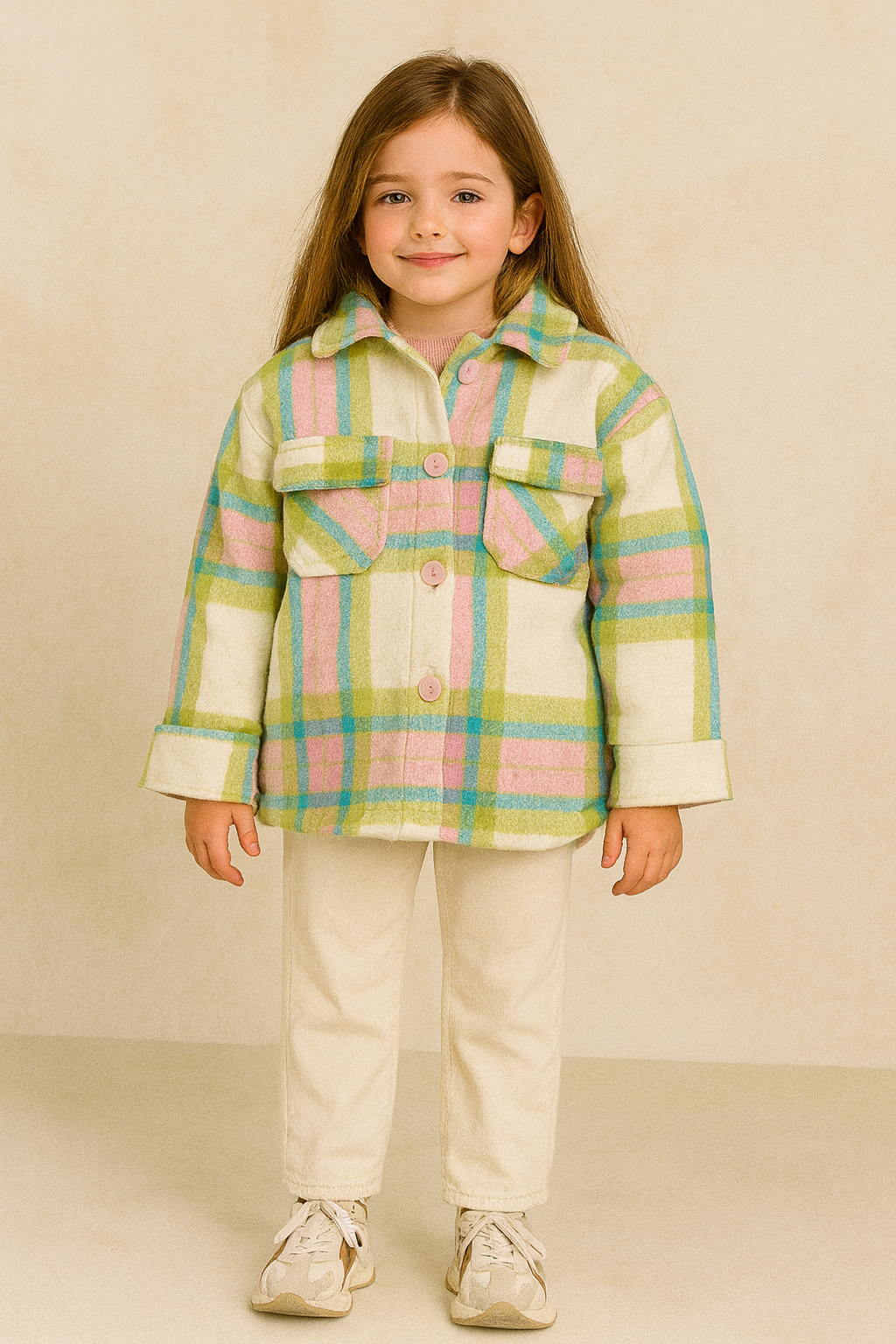 جاكت كارو اخضر بناتي G050-3-C