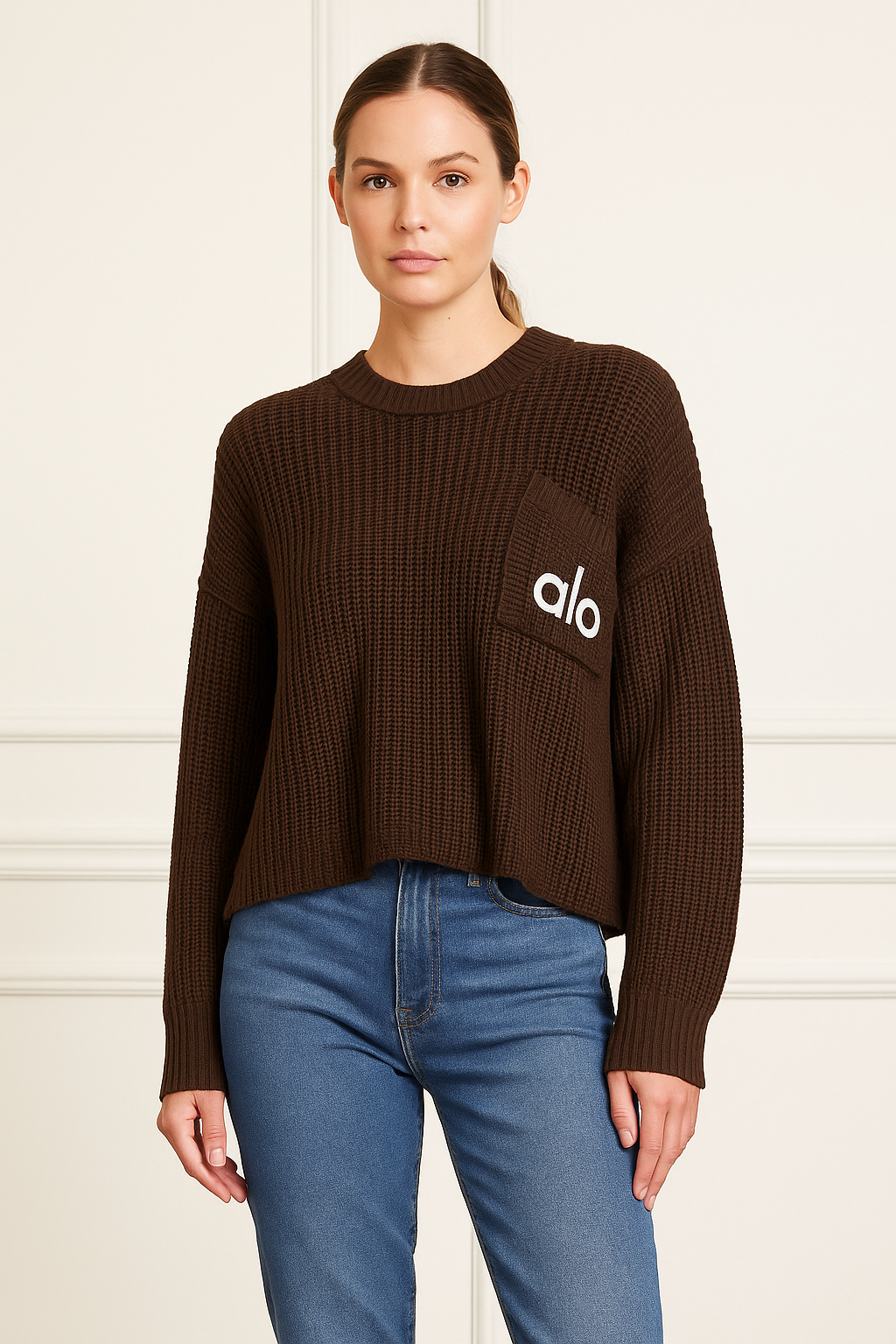 بلوفر ماى جينز  جيب تطريز 12234